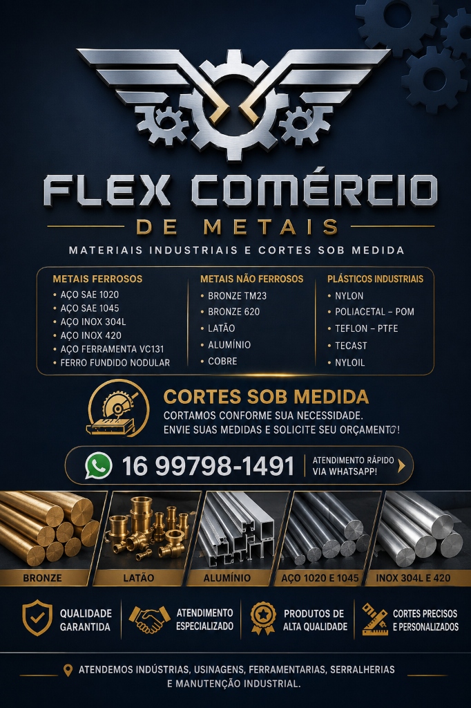 Catálogo Institucional Flex Comércio de Metais - Materiais Industriais e Cortes Sob Medida